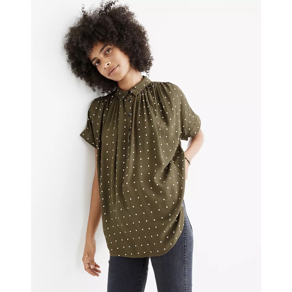 Madewell Central Drapey Popover Shirt Size Large